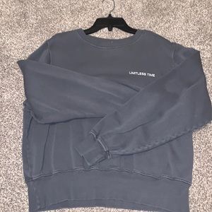 Zara grey "limitless time" crew neck size medium (womens)